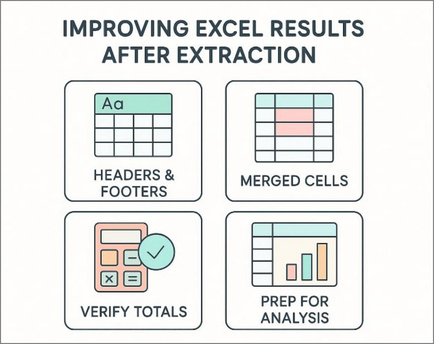 improving excel results after extraction